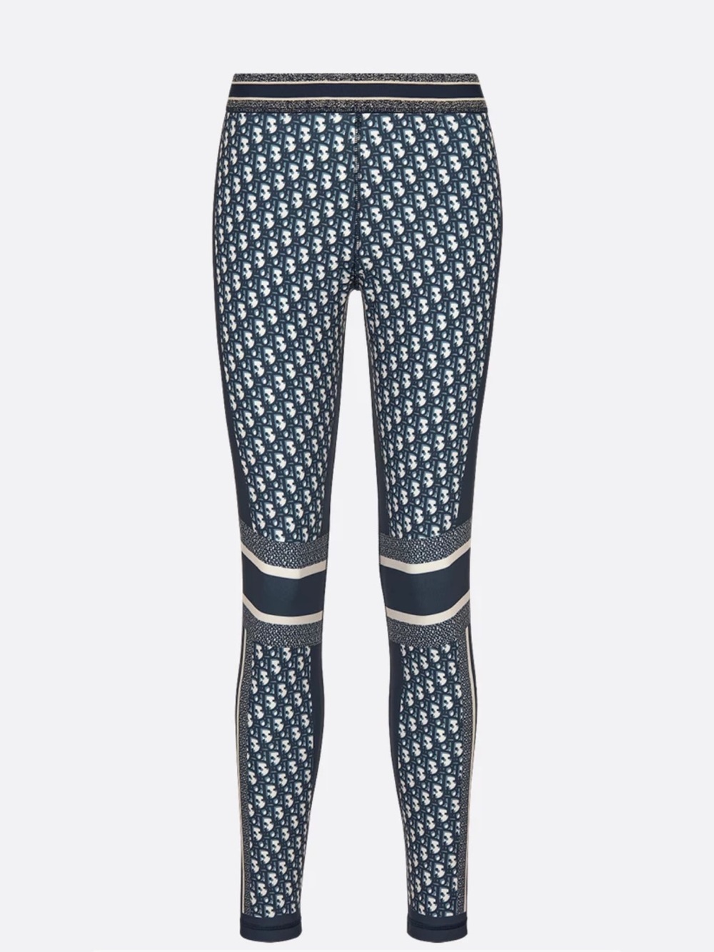 Dior Navy Monogram Leggings with Cream Accents medium